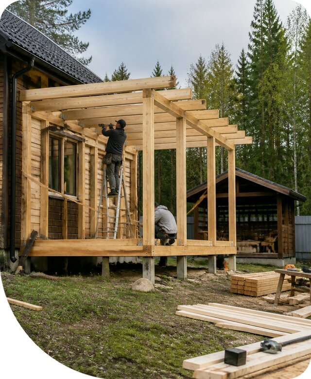 Строительство пристроек и построек на участке в Ахтубинске