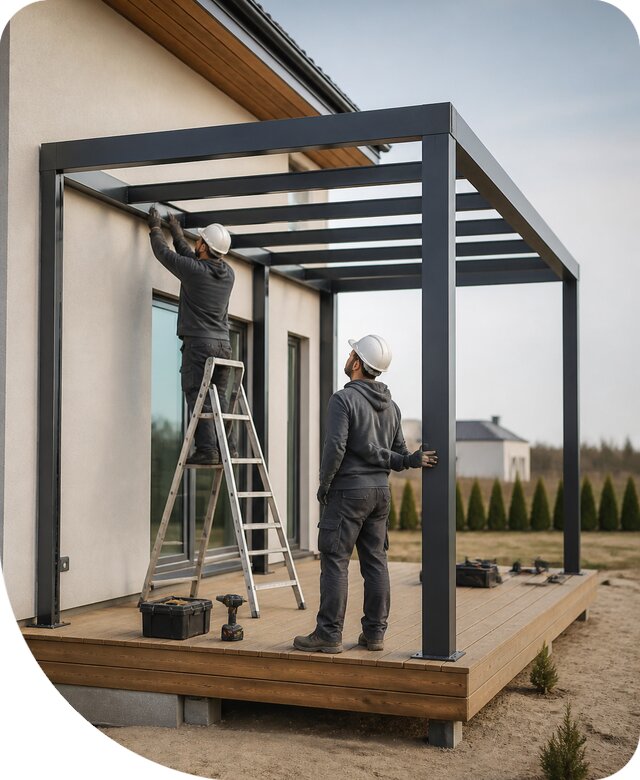 Изготовление и монтаж металлической перголы в Ахтубинске под ключ